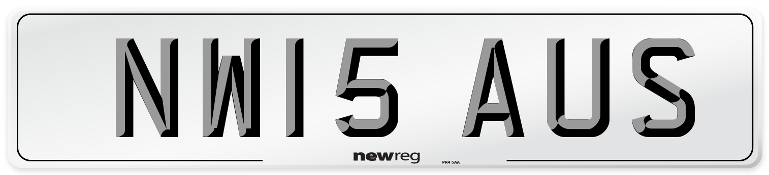 NW15 AUS Number Plate from New Reg